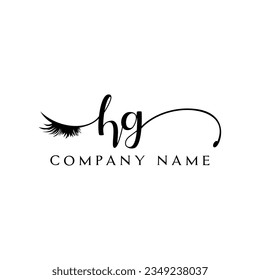 HG initial Logo lash logo eyelash vector modern