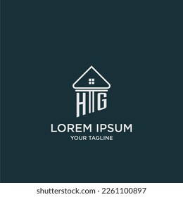 HG initial logo monogram real estate with home image ideas