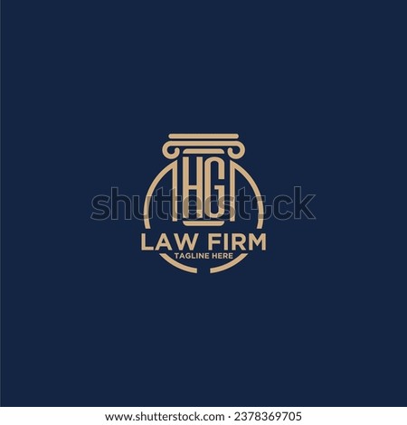 HG initial monogram for law firm with creative circle line