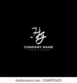 Hg Initialsignatur-Logo, Vektordesign