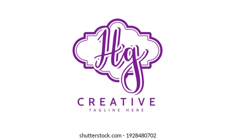 HG Initials, handwriting logo vector