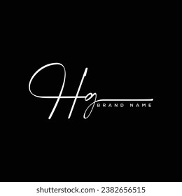 HG letter beauty handwriting vector logo. 
