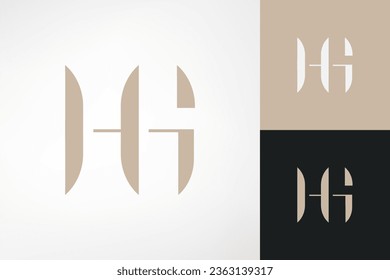 The HG letter is combined into a simple logo with a classic modern style for personal brands, wedding monograms, etc. They are connected to each other intimately.