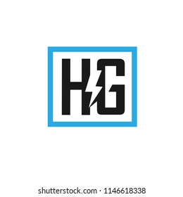 HG letter electric design vector illustration template