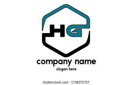 hg letter initial logo design inspiration illustration.