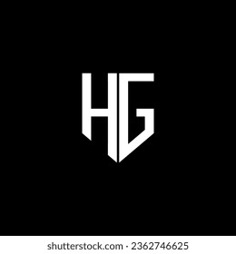 HG letter logo design with black background in illustrator. Vector logo, calligraphy designs for logo, Poster, Invitation, etc.