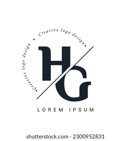 HG Letter Logo Design mit einer kreativen Schnitt. Kreatives Logo-Design