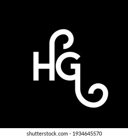 HG letter logo design on black background. HG creative initials letter logo concept. hg letter design. HG white letter design on black background. H G, h g logo
