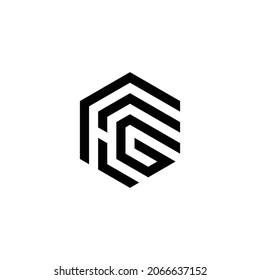 Design-Vorlage für Logos mit HG-Buchstaben, Vektor