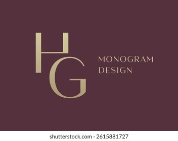 HG letter logo icon design. Classic style luxury initials monogram.