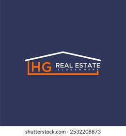 HG letter roof shape logo for real estate with house icon design