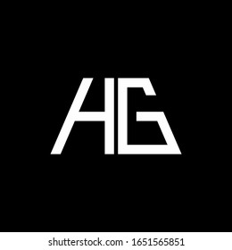 Monograma abstracto del logotipo de HG aislado en fondo negro