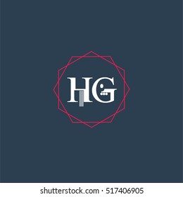 hg logo initial Letter, Abstract Polygonal Background Logo, design for Corporate Business Identity,flat icon, Alphabet letter