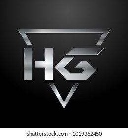 HG Logo, Metal Logo, Silver Logo, Monogram, Polygon