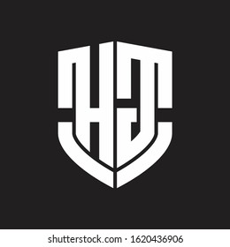 HG Logo monogram with emblem shield shape design isolated on black background