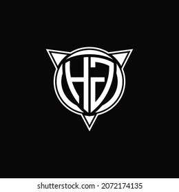 HG Logo monogram isolated with circle shape and three arrow design template