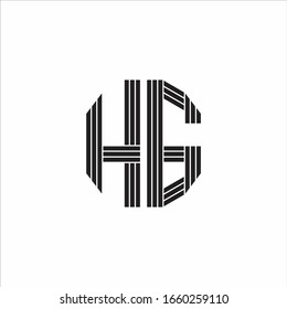 HG Logo monogram outline style linked isolated on white background