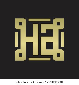 HG Logo monogram with piece line art design template