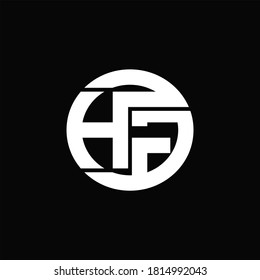 HG Logo monogram with rounded line swipe design template on black background