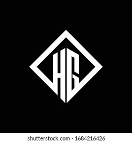HG logo monogram with square rotate style design template