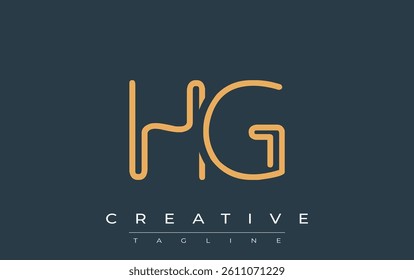 HG Minimalistic Line Art Logo Design with Abstract Lettering. Abstract minimalistic logo design featuring a sleek line art style.