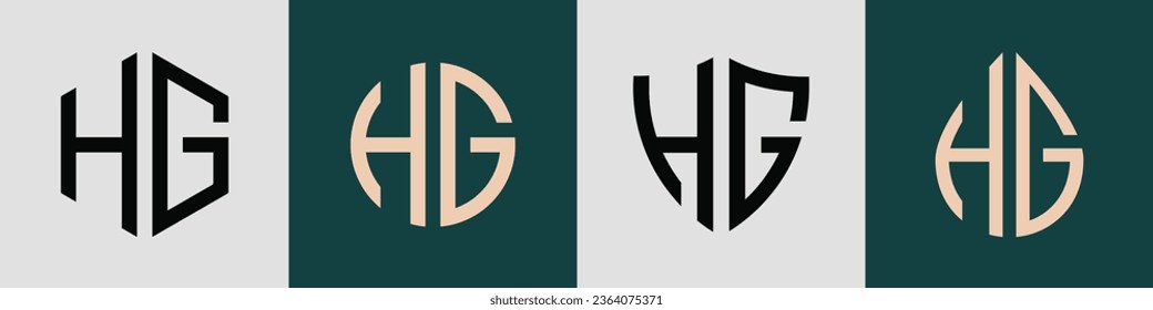 HG modern initial letter logo design vector bundle. It will be suitable for which company or brand name start those initial.