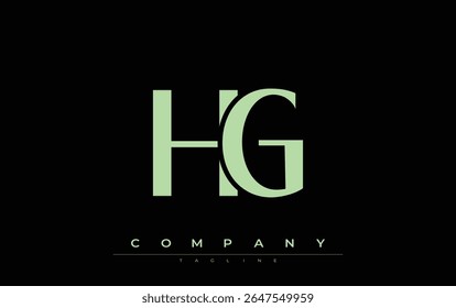 HG Modern Initials Logo Design. Branding logo with stylized initials showcasing bold design and modern aesthetic. Ideal for professional business branding or creative projects focusing on minimalistic