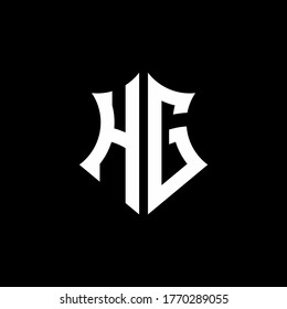 HG monogram logo with a sharp shield style design template