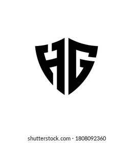 Hg Monogram Logo Shield Shape Design Stock Vector (Royalty Free ...