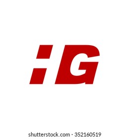 HG negative space letter logo red