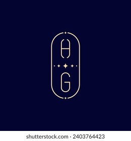 Monograma de la línea de boda HG con diseño profesional de alta calidad que se imprimirá en cualquier medio impreso
