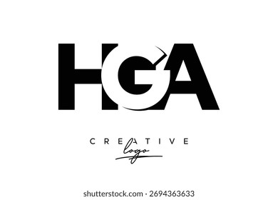 HGA Creative Minimalist Negative Space Latter Logo with Modern Monogram for Branding and Business Lettermark Logo with Initial Letters Logo Design for Branding.