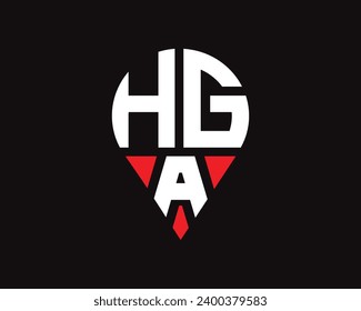 HGA letter location shape logo design