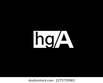 HGA Logo and Graphics design vector art, Icons isolated on black background