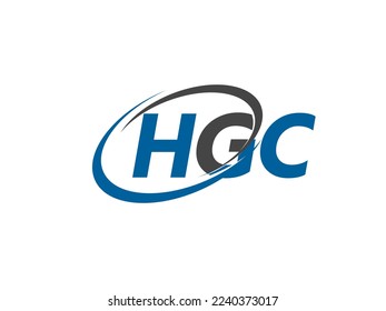 Letra HGC diseño creativo elegante del logo de swoosh