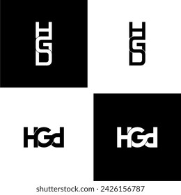 hgd initial letter monogram logo design set