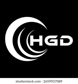 Design de carta HGD. Design de logotipo de tecnologia de carta HGD em um fundo preto. HGD Monogram design logotipo para um empresário e empresa	