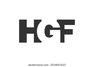 HGF logo design. Initial letter H G F bold font style for tech startups, consulting, corporate branding. Creative company name, headlines typography identity, trendy logotype. Vector illustration.