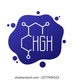 HGH icon, human growth hormone line vector
