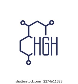 HGH line icon, human growth hormone