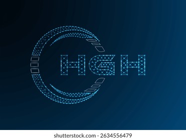 HGH low poly letter logo vector design. HGH lower poly logo design. 