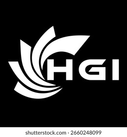 HGI-Buchstabendesign. Logo-Design mit HGI-Buchstabentechnologie auf schwarzem Hintergrund. HGI Monogram Logo Design für Unternehmer und Unternehmen	