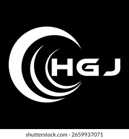 HGJ letter design. HGJ letter technology logo design on a Black background. HGJ Monogram logo design for an entrepreneur and business	