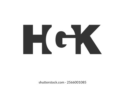 HGK logo design. Initial letter H G K bold font style for tech startups, consulting, corporate branding. Creative company name, headlines typography identity, trendy logotype. Vector illustration.