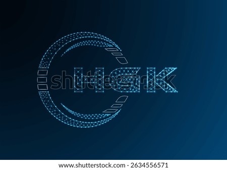 HGK low poly letter logo vector design. HGK lower poly logo design. 