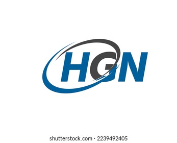 HGN letter creative modern elegant swoosh logo design