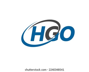 Letra HGO diseño creativo elegante del logo de swoosh