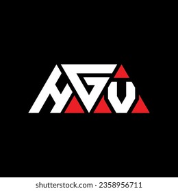 HGV triangle letter logo design with triangle shape. HGV triangle logo design monogram. HGV triangle vector logo template with red color. HGV triangular logo Simple, Elegant, and Luxurious design.
