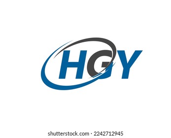 Letra HGY diseño creativo elegante del logo de swoosh