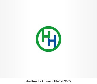 HH in circle logo design icon